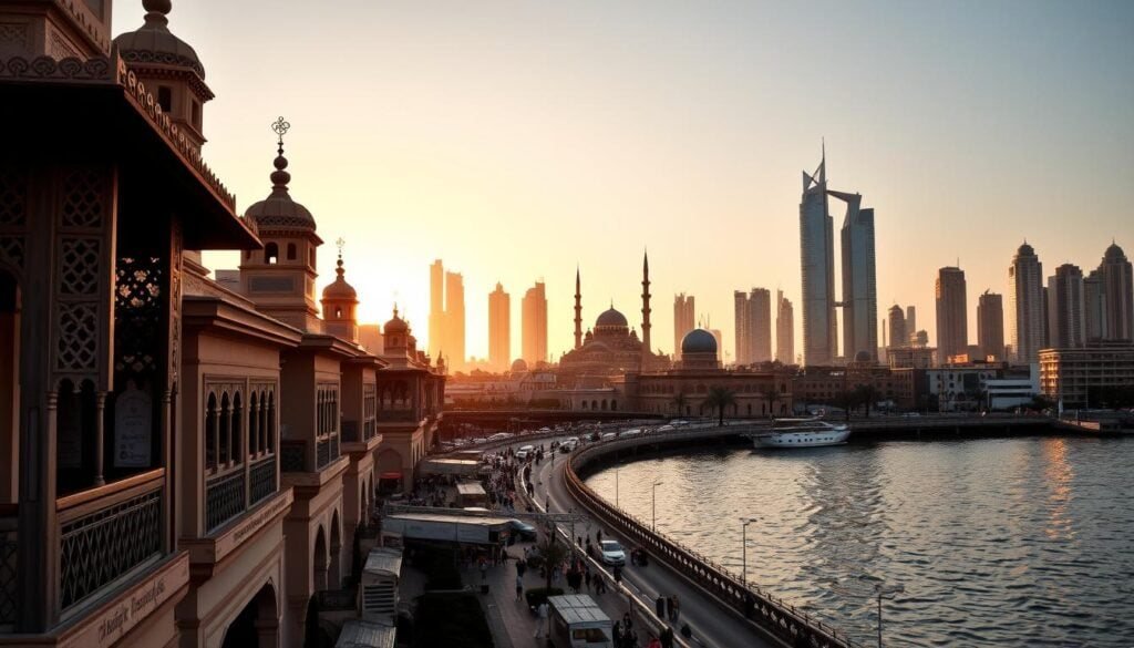 Heritage architecture beside Dubai Creek
