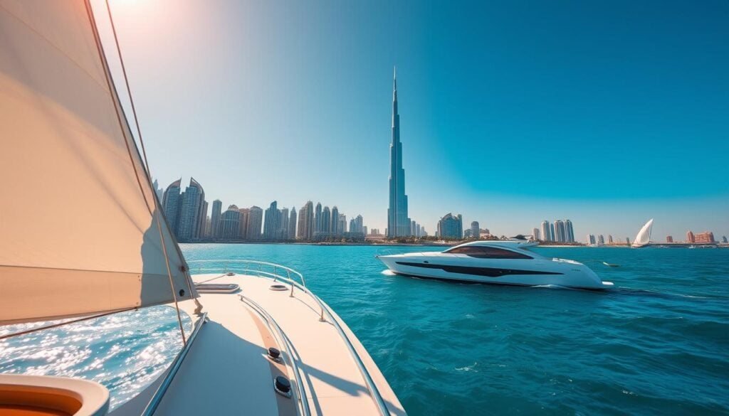 Yacht sailing off Dubai