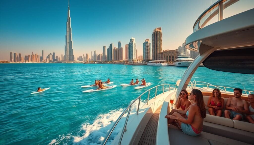 Yacht cruise along the Dubai coastline